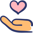 Main tendue avec un cœur