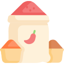 Pot de poudre de chili avec épices