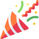 Émoji de fête avec confettis