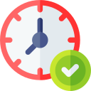 Horloge avec coche verte